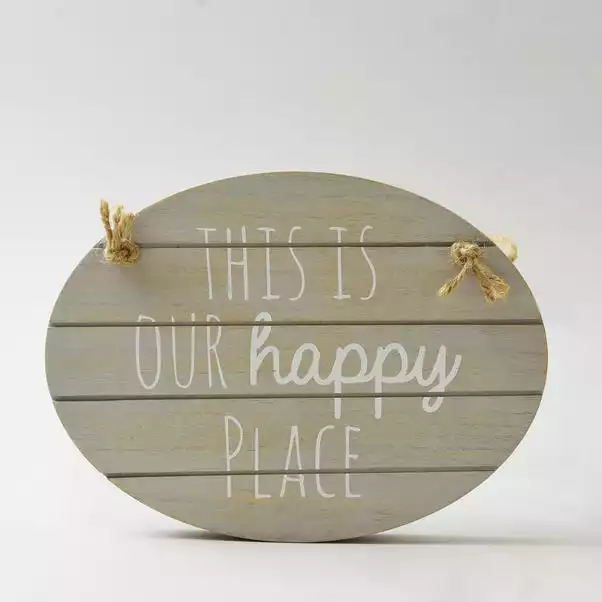 Dunelm Grey Happy Place Hanging Plaque 2 Dunelm Grey Happy Place Hanging Plaque - Image 2