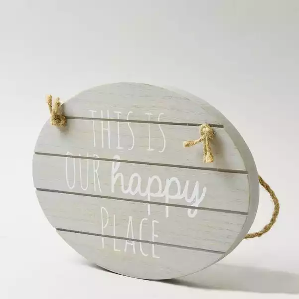 Dunelm Grey Happy Place Hanging Plaque 4 Dunelm Grey Happy Place Hanging Plaque - Image 4