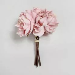 Dunelm Pack Of 12 Artificial Peony Pink Bouquet 26cm -clocks Sales Store 1000139906 alt02