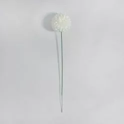 Dunelm Pack Of 12 Artificial Pompom Flower Cream Stem 72cm -clocks Sales Store 1000139957 alt02