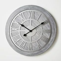 Dunelm Wooden 60cm Wall Clock Grey -clocks Sales Store 1000158036 alt02