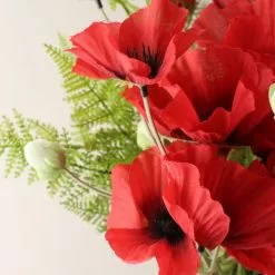 Dunelm Florals Forever Eleanor Poppy Luxury Bouquet Red 58cm -clocks Sales Store 1000163182 alt02