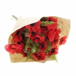 Dunelm Florals Forever Eleanor Poppy Luxury Bouquet Red 58cm -clocks Sales Store 1000163182 alt05