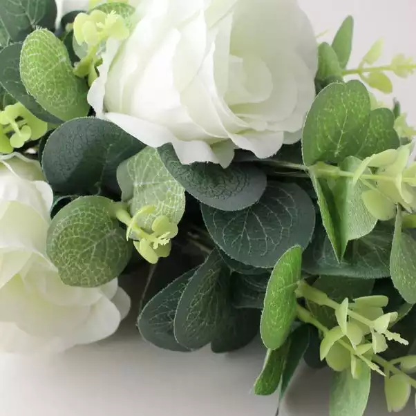 Dunelm Artificial Rose And Eucalyptus White Bundle 38cm 6 Dunelm Artificial Rose And Eucalyptus White Bundle 38cm - Image 6