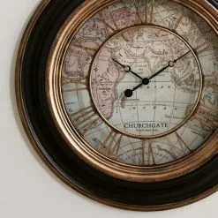 Dunelm Antique Map Clock 55cm -clocks Sales Store 1000167867 alt02
