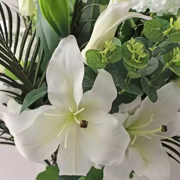 Dunelm White Orchid In Silver Glass Pot 34cm 2 Dunelm White Orchid In Silver Glass Pot 34cm - Image 2