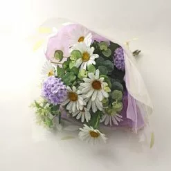 Dunelm Plum Orchid In Silver Glass Pot 34cm -clocks Sales Store 1000168585 alt02