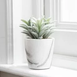 Dunelm Artificial Succulent In Marble Pot -clocks Sales Store 1000183132 alt02