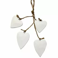 Dunelm Blue Deco Set Of Four Wooden Hanging Hearts
