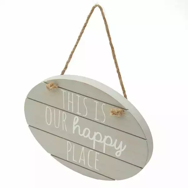 Dunelm Grey Happy Place Hanging Plaque 1 Dunelm Grey Happy Place Hanging Plaque