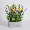 Dunelm Artificial Wild Flower Multi In Wooden Pot 38cm