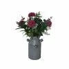 Dunelm Artificial Dahlia Red In Metal Churn 38cm