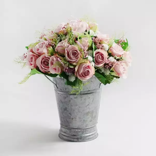 Dunelm Rose And Heather Pink Bouquet 28cm 1 Dunelm Rose And Heather Pink Bouquet 28cm