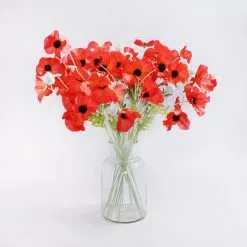 Dunelm Poppy Red Spray 60cm