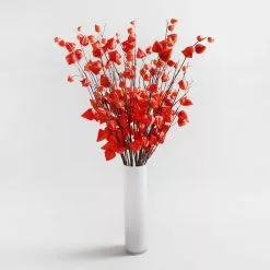 Dunelm Lantern Flower Orange Spray 112cm