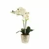 Dunelm Artificial Orchid White In Silver Pot 50cm