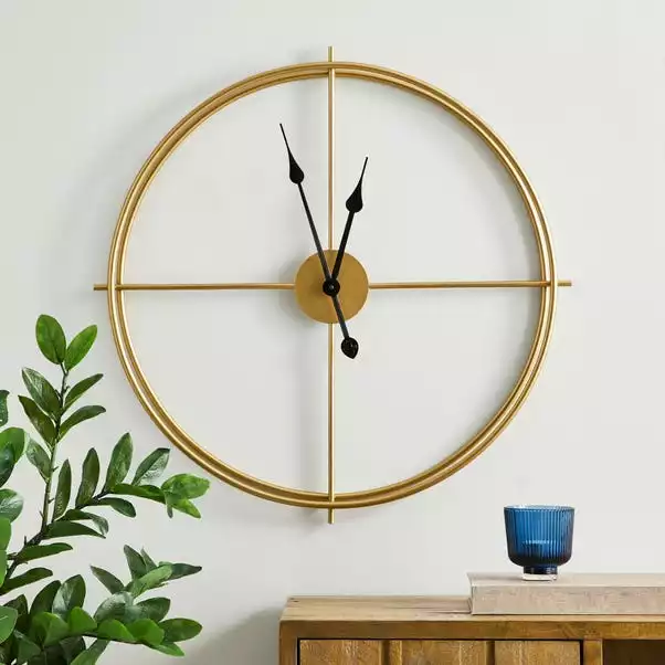 Dunelm Slim Frame 60cm Wall Clock Gold 1 Dunelm Slim Frame 60cm Wall Clock Gold