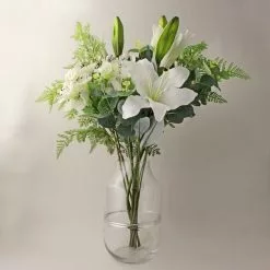 Dunelm Florals Forever Olivia Lily Luxury Bouquet White 63cm