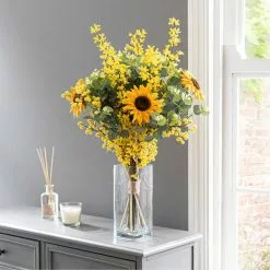 Dunelm Florals Forever Ella Sunflower Luxury Bouquet Yellow 63cm