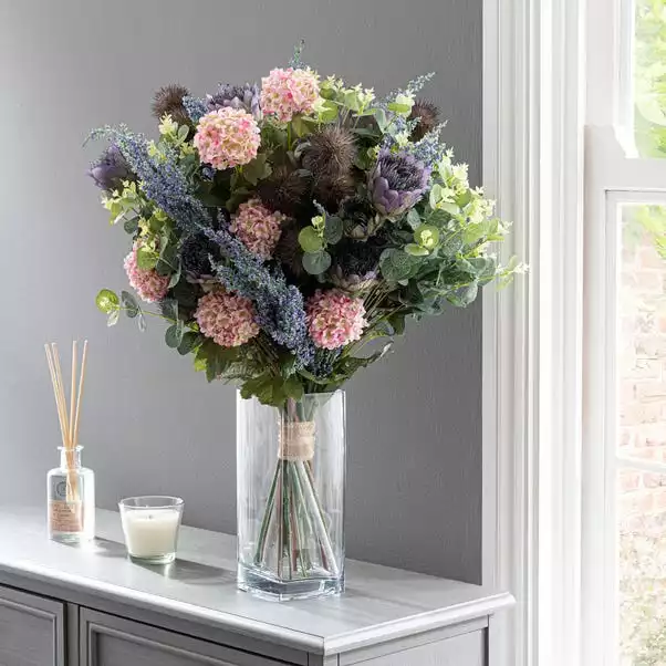 Dunelm Florals Forever Lila Thistle Luxury Bouquet Purple 63cm 1 Dunelm Florals Forever Lila Thistle Luxury Bouquet Purple 63cm