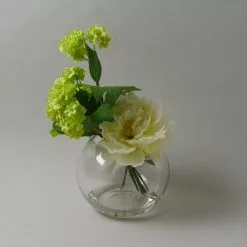 Dunelm Peony In Glass Fishbowl Cream 18cm