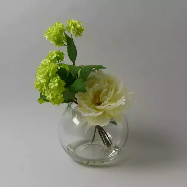 Dunelm Peony In Glass Fishbowl Cream 18cm 1 Dunelm Peony In Glass Fishbowl Cream 18cm