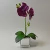 Dunelm Plum Orchid In Silver Glass Pot 34cm