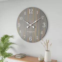 Dunelm Grey Distressed Wooden 80cm Clock