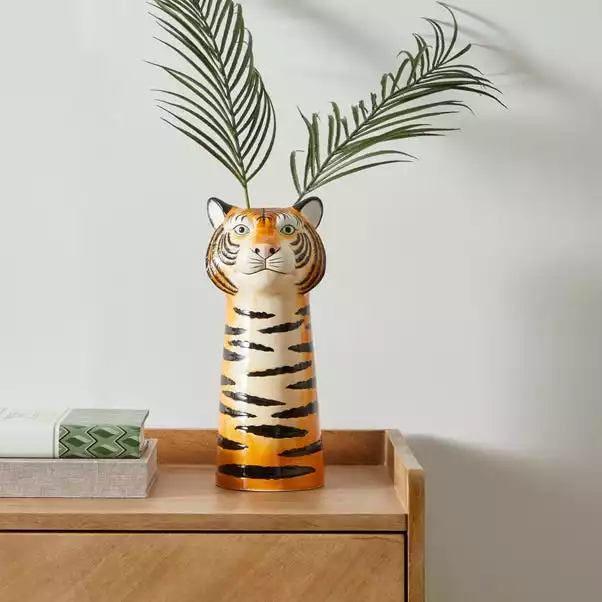 Dunelm Ceramic Tiger Head Vase 30cm 1 Dunelm Ceramic Tiger Head Vase 30cm