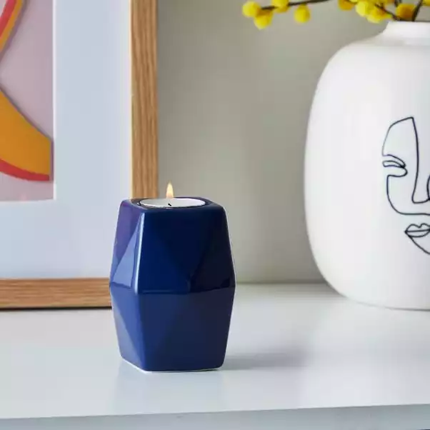 Dunelm Geometric Tealight Holder 10cm 1 Dunelm Geometric Tealight Holder 10cm