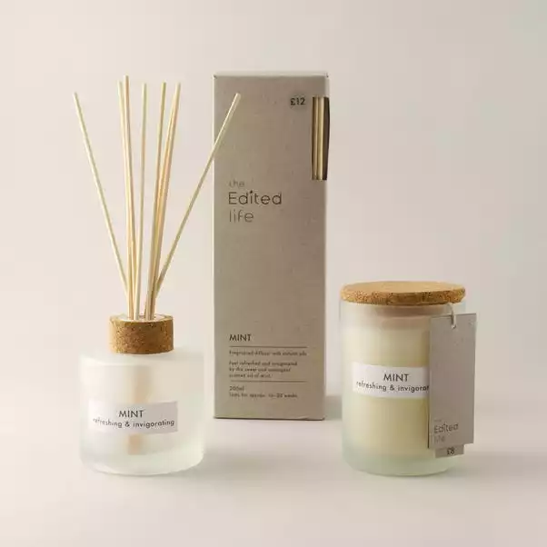Dunelm Natural Mint Soy Wax Blend Candle And Diffuser Set 1 Dunelm Natural Mint Soy Wax Blend Candle And Diffuser Set