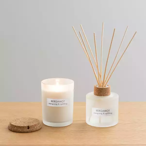 Dunelm Natural Bergamot Soy Wax Blend Candle Diffuser Set 3 Dunelm Natural Bergamot Soy Wax Blend Candle Diffuser Set - Image 3