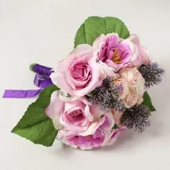 Dunelm Artificial Rose Peony Bouquet Pink/Cream 