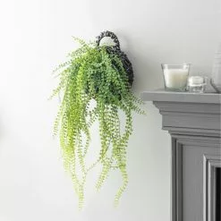 Dunelm Hanging String Of Pearls In Black Basket