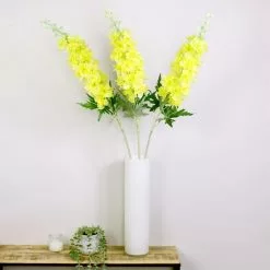 Dunelm Yellow Large Delphinium Spray 3 Pack