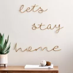 Dunelm Let's Stay Home Wire Wall Art