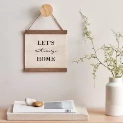 Dunelm Let's Stay Home Hanging Plaque