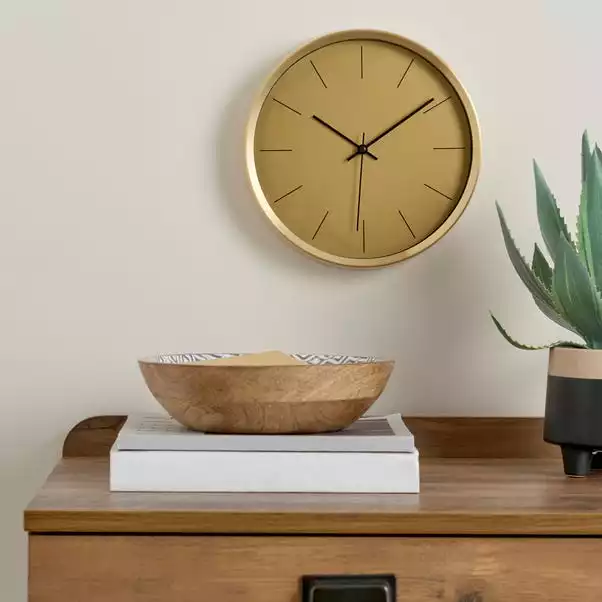 Dunelm Aluminium Gold 26cm Silent Clock 1 Dunelm Aluminium Gold 26cm Silent Clock