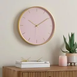 Dunelm Aluminium Pink 40cm Silent Clock
