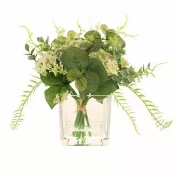 Dunelm Foliage Arrangement In Glass Cube -clocks Sales Store 30730012 alt03