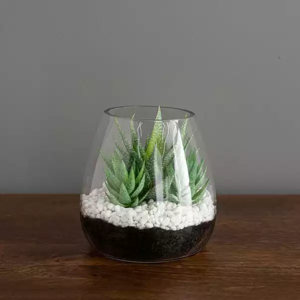 Dunelm Coastal Artificial Succulents In Glass Vase 3 Dunelm Coastal Artificial Succulents In Glass Vase - Image 3