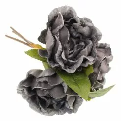 Dunelm Bundle Of 6 Diamond Velvet Peony Grey -clocks Sales Store 30730282 alt03