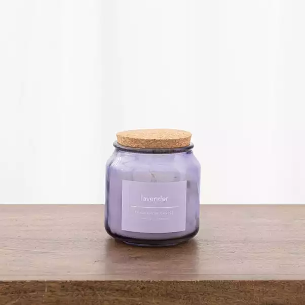 Dunelm Lavender Jar Candle With Cork Lid 1 Dunelm Lavender Jar Candle With Cork Lid