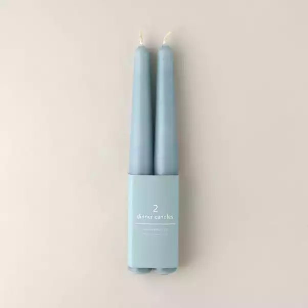 Dunelm Pack Of 2 Teal Taper Candles 1 Dunelm Pack Of 2 Teal Taper Candles