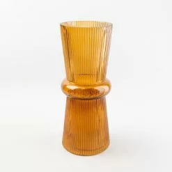Dunelm Tall Glass Amber Vase 24cm