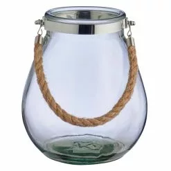 Dunelm Glass Candle Lantern With Rope -clocks Sales Store 30732437 alt02