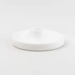 Dunelm 3cm Satin White Ceramic Candle Holder