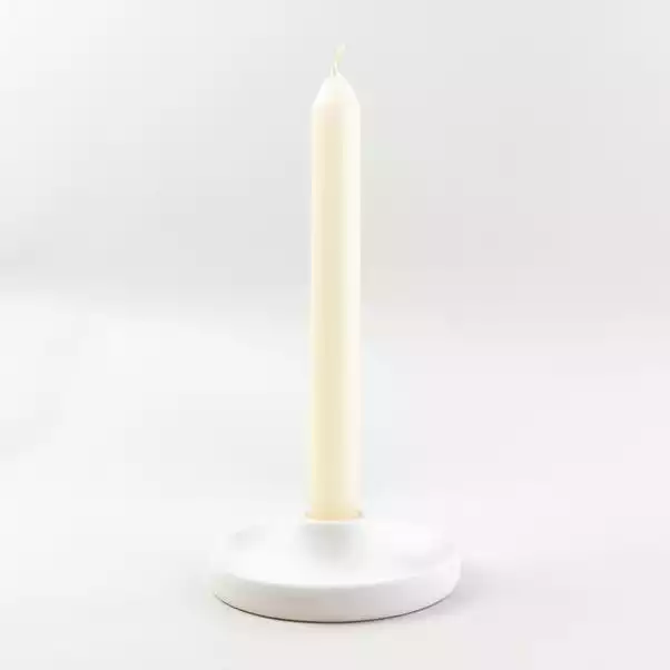Dunelm 3cm Satin White Ceramic Candle Holder 3 Dunelm 3cm Satin White Ceramic Candle Holder - Image 3