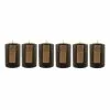 Dunelm Pack Of 6 Black Pillar Candles