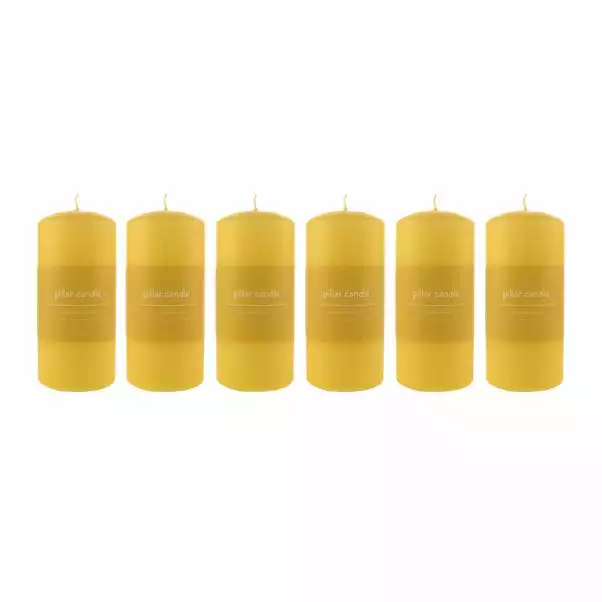 Dunelm Pack Of 6 Yellow Pillar Candles 1 Dunelm Pack Of 6 Yellow Pillar Candles